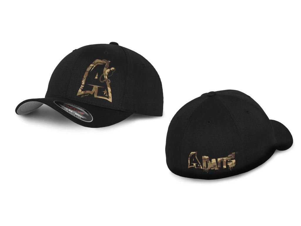 Schwarze Kappe A Tarnmuster