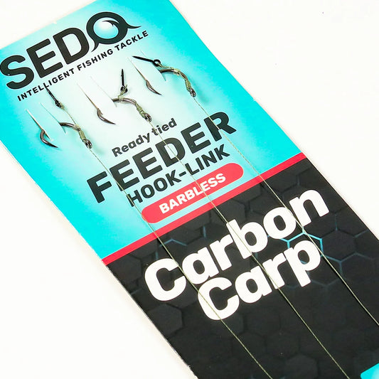 Carbon Carp Ready tied feeder hook-link BARBLESS